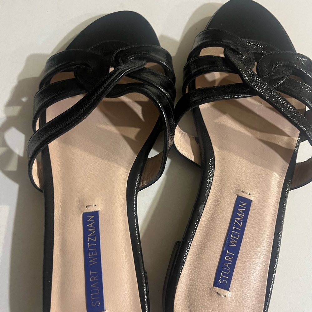 Stuart Weitzman Black Strappy Sandals